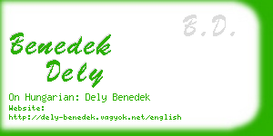 benedek dely business card